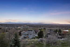View of aerial view at dusk