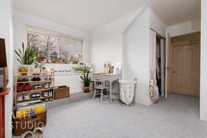 Interior space featuring carpet
