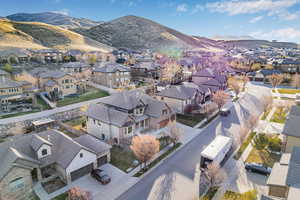 Aerial view with a mountain view and a residential view