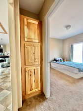 Interior space featuring carpet flooring