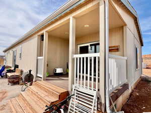 Exterior space with a patio area