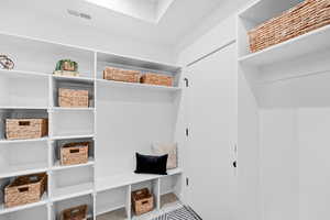 Mudroom featuring visible vents