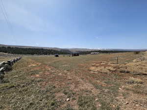 View of yard with a mountain view and a rural view