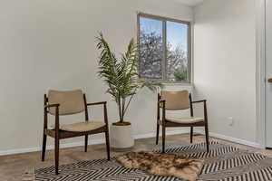 Living area featuring baseboards