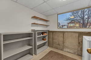 Interior space with a paneled ceiling
