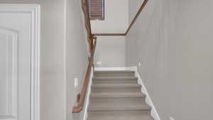Staircase with baseboards