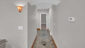 Hallway with baseboards