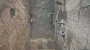 Bathroom with tiled shower