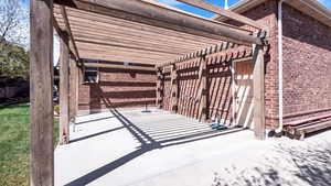 View of patio / terrace with a pergola