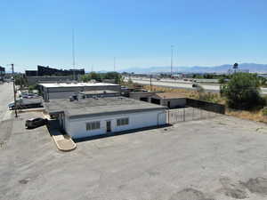 Exterior view of parking, mountains, and a rolled roof