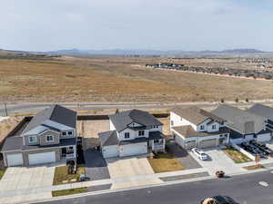Aerial view with a residential view and a mountain view