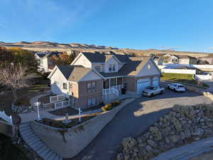 Aerial view with a mountain view and a residential view