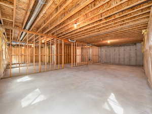 View of unfinished basement