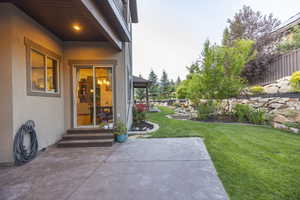 View of yard with a patio area
