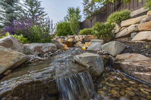 Exterior view of a small pond