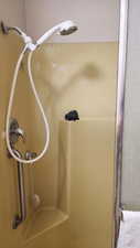 Bathroom view of a shower