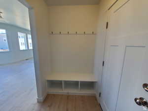 Mudroom with built-in bench area