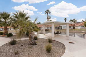 View of front of home featuring a gazebo