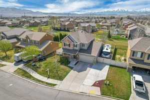 Aerial view with a mountain view and a residential view