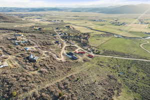 Drone / aerial view featuring a rural view and a mountain view