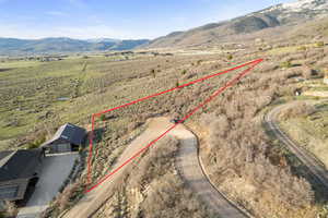 Drone / aerial view with a rural view and a mountain view