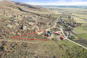 Bird's eye view featuring a mountain view and a rural view
