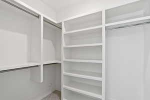 View of walk in closet