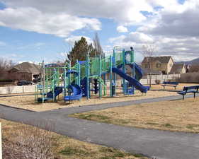 Communal playground with fence