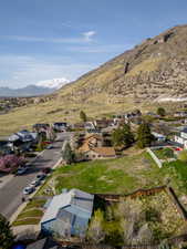 Aerial view with a mountain view and a residential view