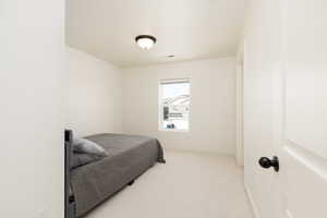 Bedroom with large walk in closet