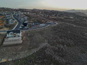 Bird's eye view with a mountain view