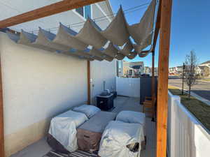 View of patio / terrace featuring central AC