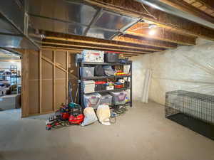 View of unfinished basement