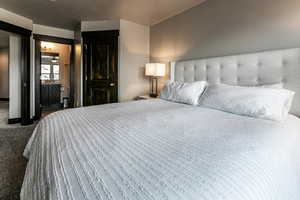 Bedroom featuring carpet floors
