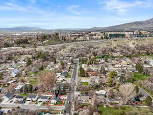 Bird's eye view with a mountain view and a residential view