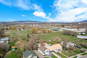 Aerial view featuring a mountain view
