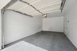 Painted garage with professional floor coating