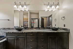 Bathroom with a sink and double vanity