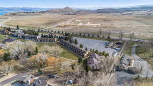 Aerial view with a residential view and a mountain view