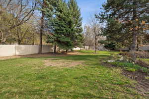 View of yard with fence