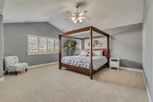 Primary Bedroom with vaulted ceilings