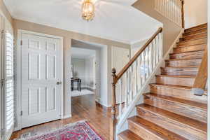 Beautiful hardwood floors and stairs throughout home