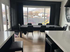 Dining Room with Amazing unobstructed Mountain Views .