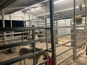View of horse barn