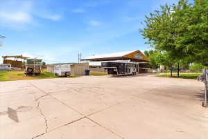 Expansive concrete pad providing substantial outdoor space