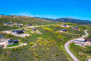 Bird's eye view featuring a mountain view