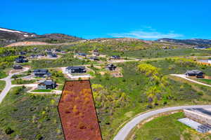Aerial view with a residential view and a mountain view