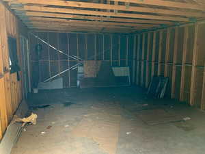 View of below grade area