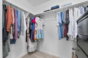 Spacious walk-in closet.