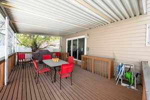 Covered Deck off Family Room.
